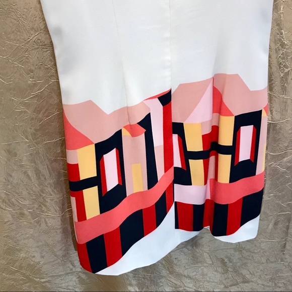 Vince Camuto Printed Shift Dress Embellished Neck - Picture 6 of 8